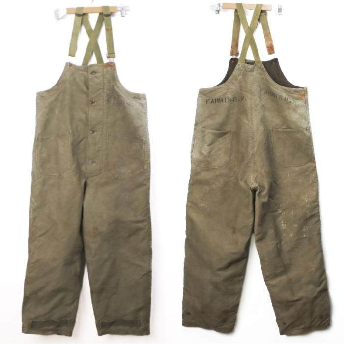 古着 米軍 USN N-1 デッキパンツ ダメージ 40年代 実物 ヴィンテージ
