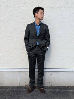 GLR CLOTH カラーサージ HX ノープリーツ スーツパンツ ―防シワ―